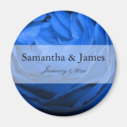 Blue Rose Personal Wedding Magnet (Vorne)