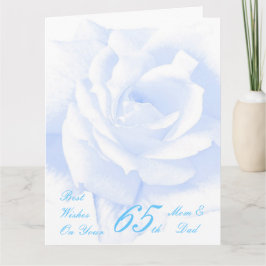 Blue Rose Personalisiert 65. Hochzeitstag Karte