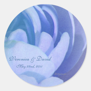 Blue Rose Petals Custom Wedding Umschlag Aufkleber