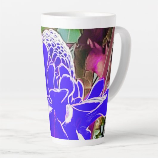 Blue Rose Petals Tall Latte Tasse (Rechte Ecke)