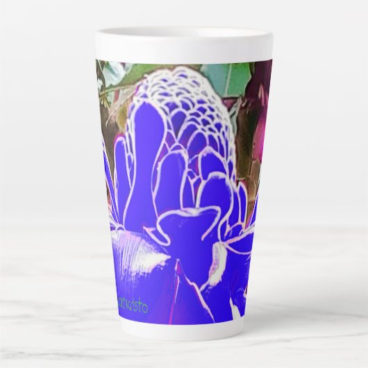 Blue Rose Petals Tall Latte Tasse (Vorderseite)