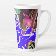 Blue Rose Petals Tall Latte Tasse