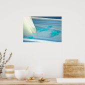 Blue Rose Petals Wedding Dress Train Poster (Küche)