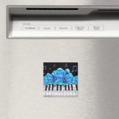 Blue Rose Piano Tastatur und Musiknoten Magnet (In Situ (Geschirrspüler))