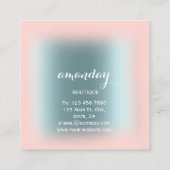 Blue Rose Pink Fashion Closet Boutique Blogger Quadratische Visitenkarte (Rückseite)