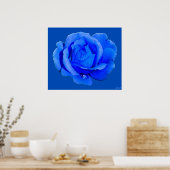 Blue Rose Poster Print Beautiful Blume Print (Küche)