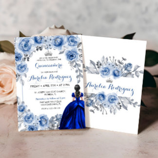 Blue Rose Quinceanera Einladung Quinceanera Card