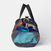 Blue Rose Raindrops Blume Personalisiert Duffle Bag (Rechts)