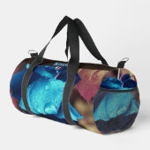 Blue Rose Raindrops Blume Personalisiert Duffle Bag (Rechte Ecke)