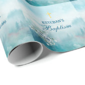 Blue Rose Religious Ceremony Geschenkpapier (Rolleneckpunkt)