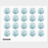 Blue Rose Religious Christening Seal Sticker (Blatt)