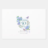 Blue Rose Ribbon Geburtstag Cooler Geschenkpapier Set (Vorderseite)