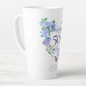 Blue Rose Ribbon Geburtstag Milchtasse (Linke Ecke)