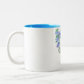 Blue Rose Ribbon Geburtstag Zweifarbige Tasse (Links)