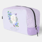 Blue Rose Ribbon Monogram Lila Print Cut Sew Bag Waschbeutel (Rechte Ecke)