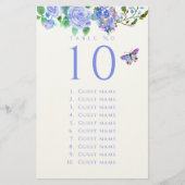 Blue Rose Ribbon Monogram Wedding Guest List Briefpapier (Vorderseite)