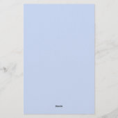 Blue Rose Ribbon Monogram Wedding Guest List Briefpapier (Rückseite)