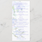 Blue Rose Ribbon Monogram Wedding Menu Menükarte (Rückseite)