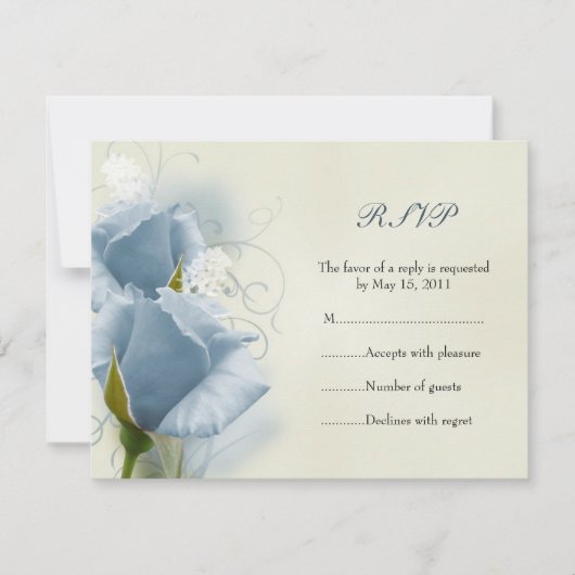 Blue Rose RSVP-Karte RSVP Karte (Vorderseite)