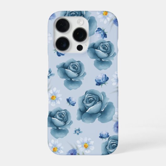 'Blue Rose Serenity' Florales iPhone-Case iPhone Hülle (Rückseite)