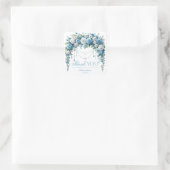 Blue Rose & Silver Cross Baptism Thank You Sticker (Tasche)