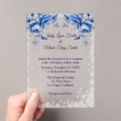 Blue Rose Snowflake Weihnachten Hochzeit Acryleinladungen (Insitu (Handheld))