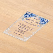 Blue Rose Snowflake Weihnachten Hochzeit Acryleinladungen (Ablage )