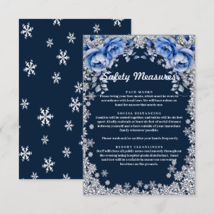 Blue Rose Snowflake Weihnachten Hochzeit Begleitkarte