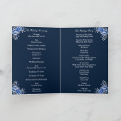 Blue Rose Snowflake Weihnachten Hochzeit Programm (Innenseite)