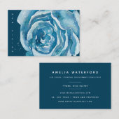 Blue Rose Sparkle UK & Euro Business Card Visitenkarte (Vorne/Hinten)