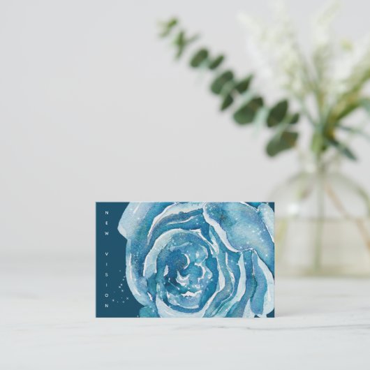 Blue Rose Sparkle Visitenkarte (Stehend Vorderseite)