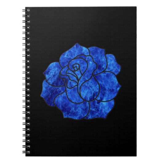 Blue Rose Spiral Notebook Notizblock (Vorderseite)