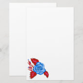 Blue Rose Stationery Briefpapier (Vorne/Hinten)