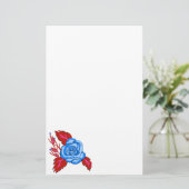 Blue Rose Stationery Briefpapier (Stehend Vorderseite)
