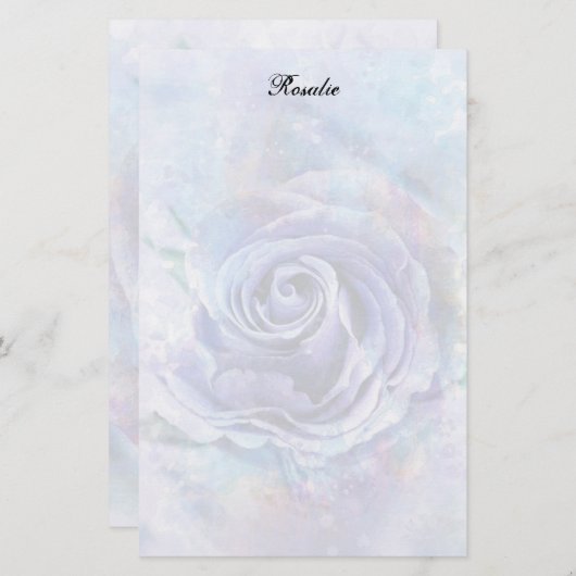 Blue Rose Stationery Briefpapier (Vorne/Hinten)