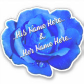 Blue Rose Stickers Romantische Rose Wedding Decal Aufkleber (Vorderseite)