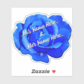 Blue Rose Stickers Romantische Rose Wedding Decal Aufkleber (Blatt)