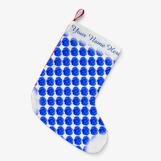 Blue Rose Strumpf Rose Weihnachten Strumpf Custom Kleiner Weihnachtsstrumpf (Vorderansicht (hängend))