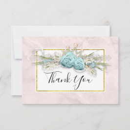 Blue Rose und Crown Floral Bouquet Vielen Dank Dankeskarte