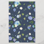 Blue Rose und Hydrangea Baby Dusche Einladung (Rückseite)