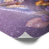 Blue Rose Unicorn Art Poster (Ecke)