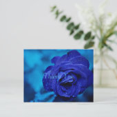 Blue Rose Vielen Dank Postkarte (Stehend Vorderseite)