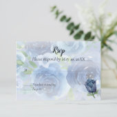 Blue Rose Watercolor UAWG RSVP Karte (Stehend Vorderseite)