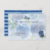 Blue Rose Watercolor UAWG RSVP Karte (Vorne/Hinten)