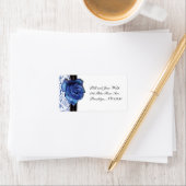 Blue Rose Wedding Address Label Adressaufkleber (Insitu)