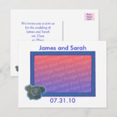 Blue Rose Wedding Foto Einladung Postkarten (Vorne/Hinten)
