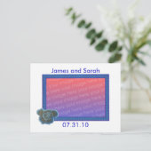 Blue Rose Wedding Foto Einladung Postkarten (Stehend Vorderseite)