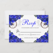 Blue Rose Western Quinceanera UAWG Enclosure Card RSVP Karte (Vorderseite)