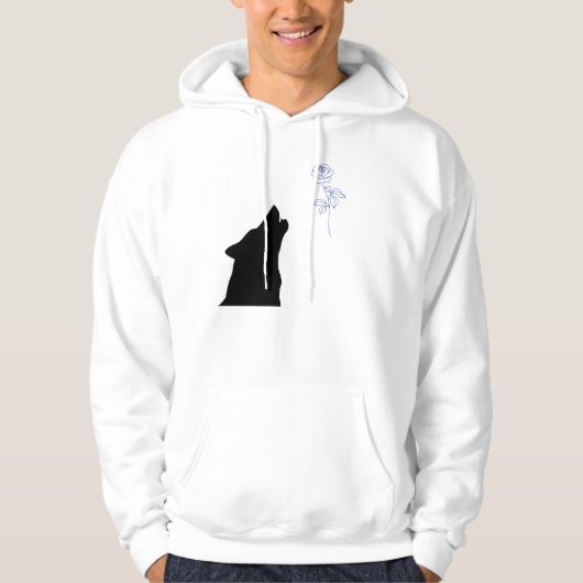 Blue Rose & Wolf (Loyalität) Hoodie (Vorderseite)