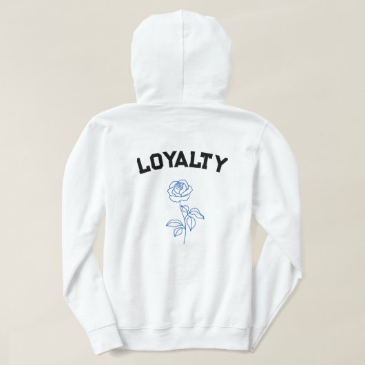 Blue Rose & Wolf (Loyalität) Hoodie (Design Rückseite)